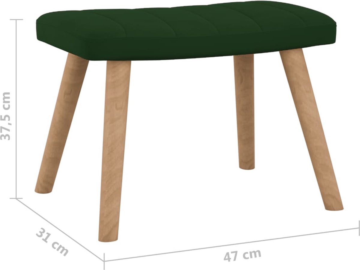 Vidaxl Schommelstoel Met Voetenbank Fluweel Donker - Groen