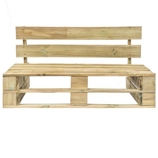 Vidaxl Tuinbank Met Rode Kussens Pallet Grenenhout - Rood