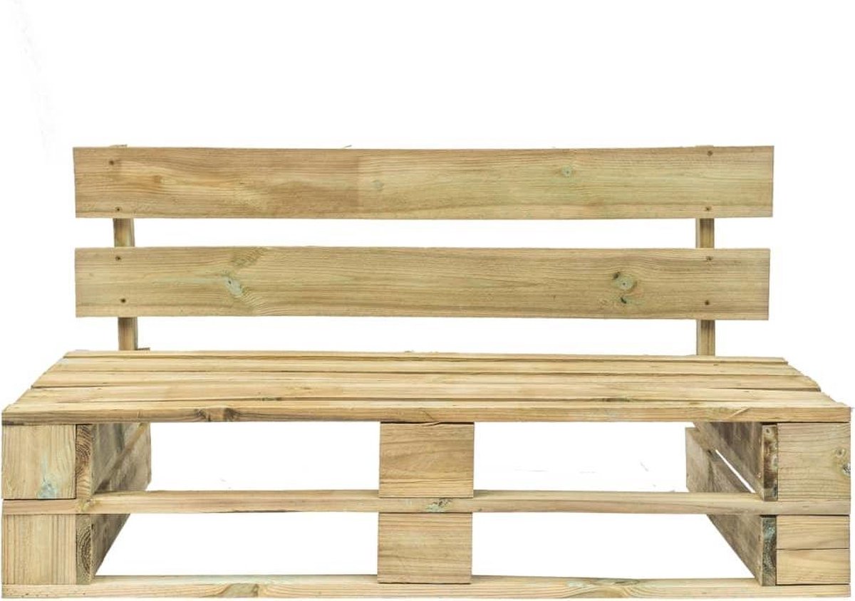Vidaxl Tuinbank Met Rode Kussens Pallet Grenenhout - Rood