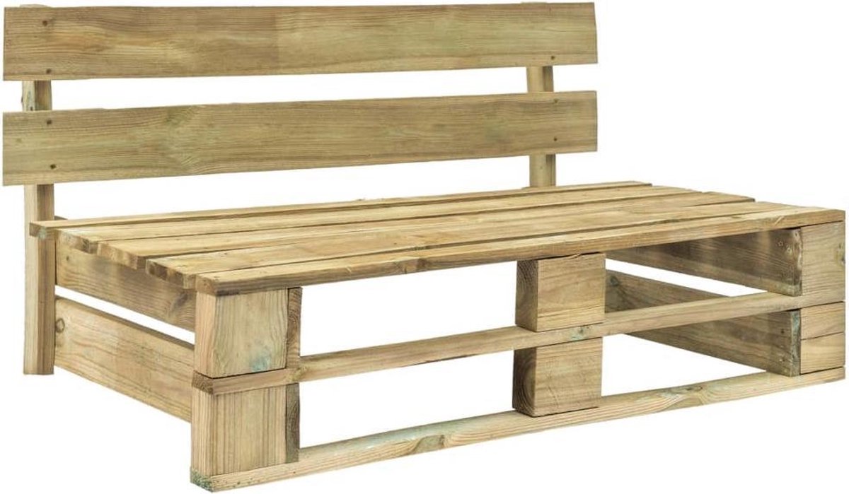 Vidaxl Tuinbank Met Rode Kussens Pallet Grenenhout - Rood