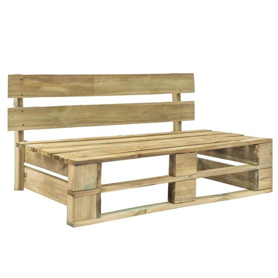 Vidaxl Tuinbank Met Rode Kussens Pallet Grenenhout - Rood