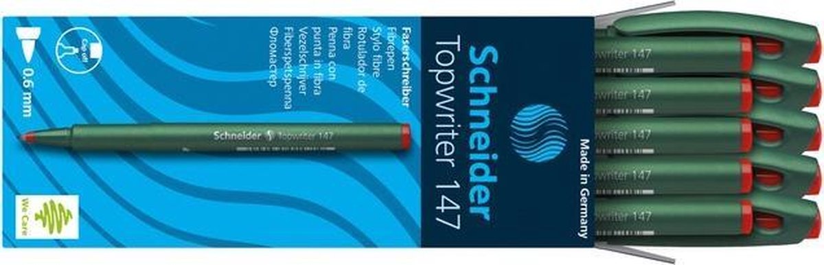 Schneider Electric Fineliner Topwriter 147 0,6 Mm Roodschrijvend - Groen