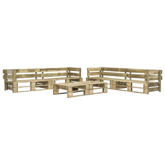 Vidaxl 6-delige Loungeset Pallet Met Grijze Kussens Hout - Grijs