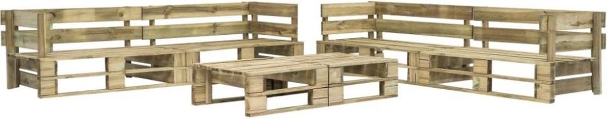 Vidaxl 6-delige Loungeset Pallet Met Grijze Kussens Hout - Grijs