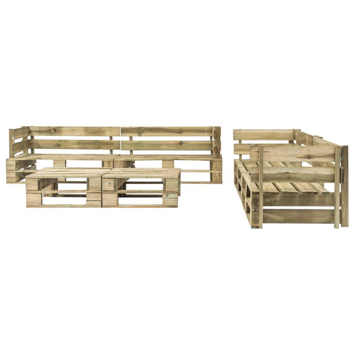 Vidaxl 6-delige Loungeset Pallet Met Grijze Kussens Hout - Grijs
