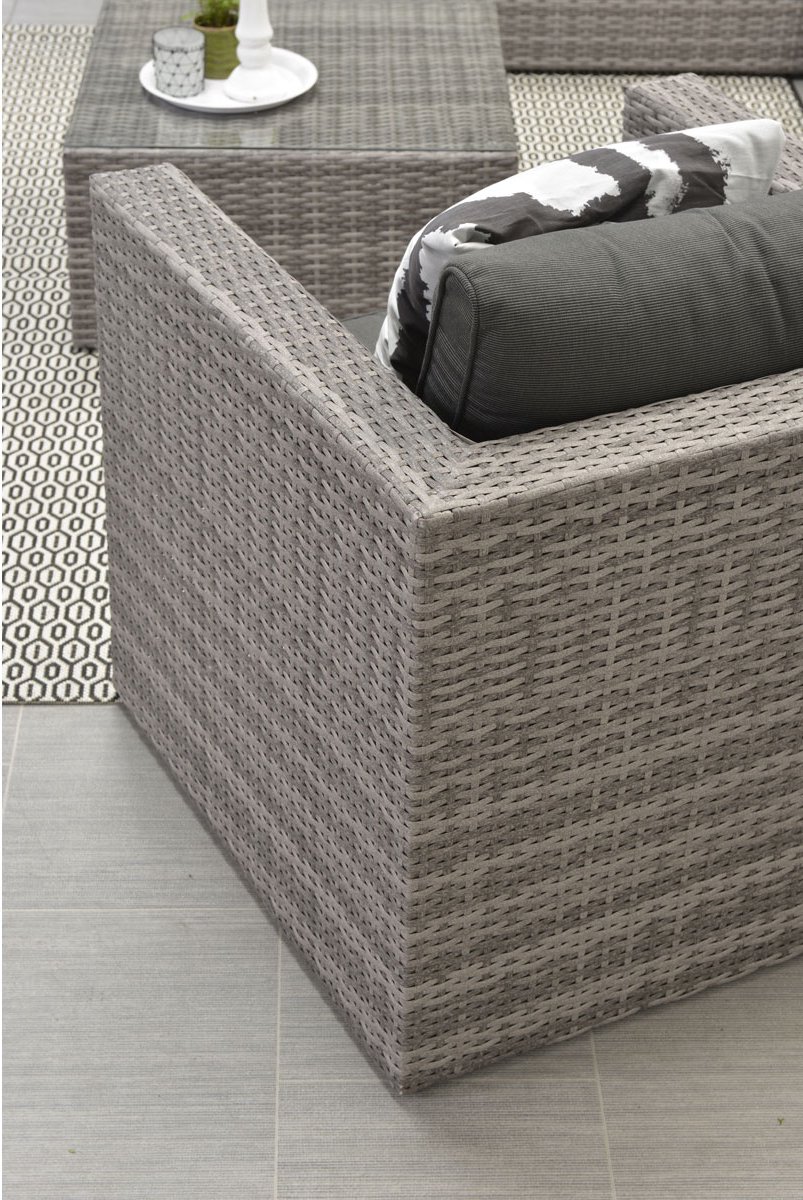 Garden Impressions Lyon Loungeset 5-delig Incl. Lounge Tuinstoel - Reflex Black - Grijs