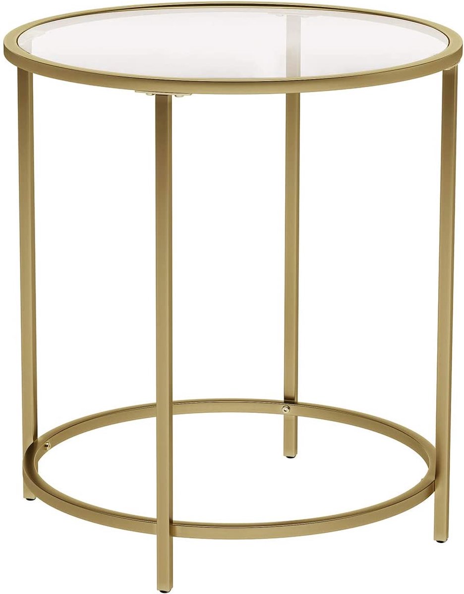 Ibella Living Bijzettafel Glazen Tafel Metaal Meten Frame - Goud