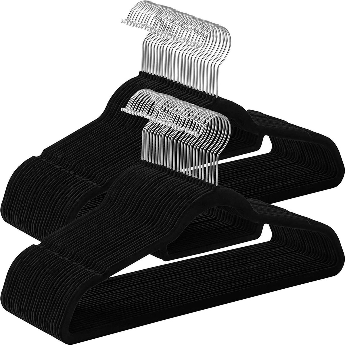 Ibella Living Kledinghangers Kleerhangers 50 Stuks Anti-slip - Zwart