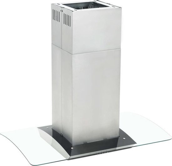 Vidaxl Eilandafzuigkap 756 M³/u Led 90 Cm Roestvrij Staal - Silver