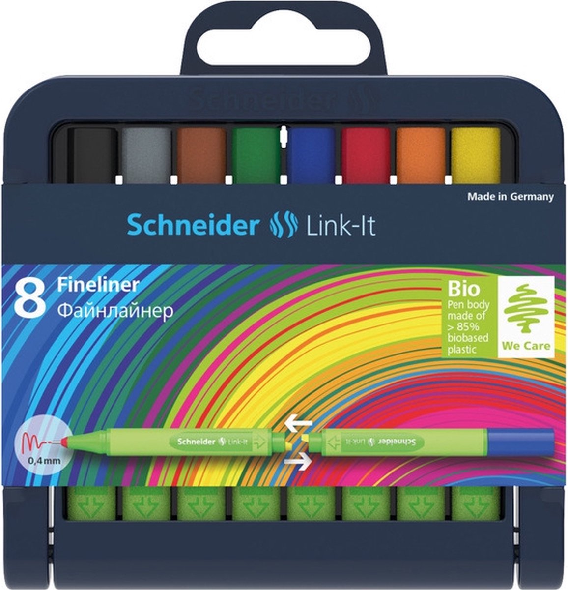 Schneider Electric Fineliner Set Link-it 0,4 Mm Rubber 8 Stuks