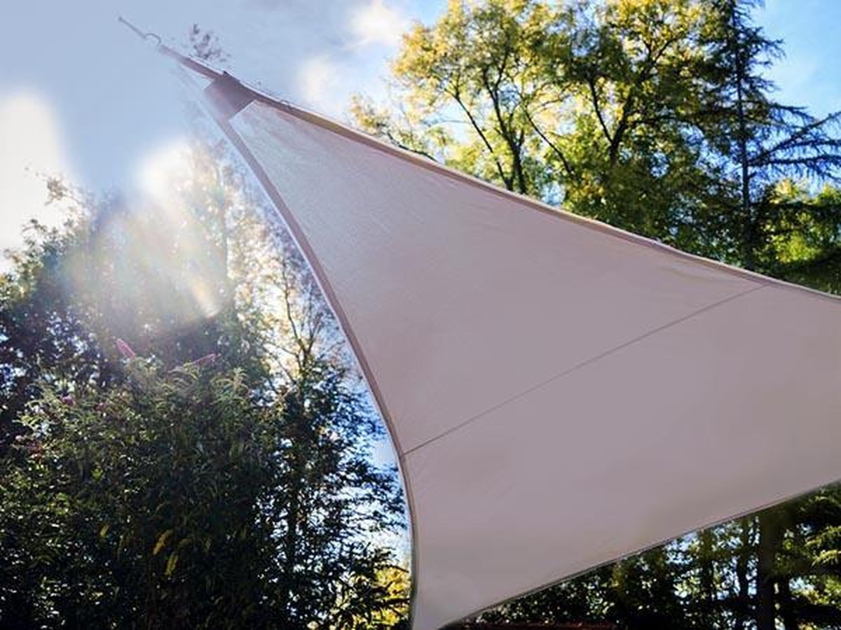 Perel Schaduwdoek Solar Rand-leds 3,6 Meter Polyester Taupe - Grijs