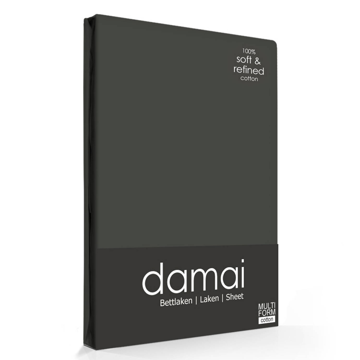 Damai Laken Katoen Anthracite-200 X 260 Cm - Wit