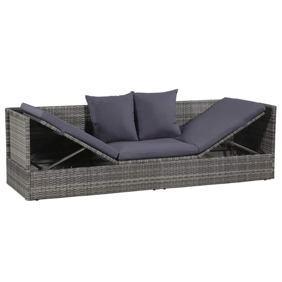 Vidaxl Tuinbed 200x60 Cm Poly Rattan - Grijs