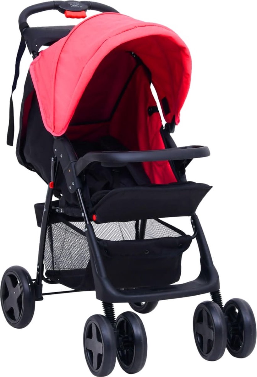 Vidaxl Kinderwagen 3-in-1 Staal En - Rood