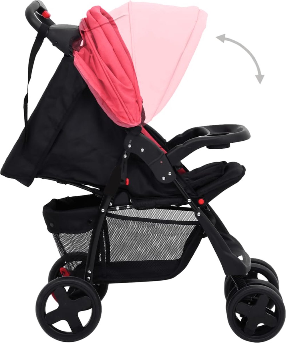 Vidaxl Kinderwagen 3-in-1 Staal En - Rood