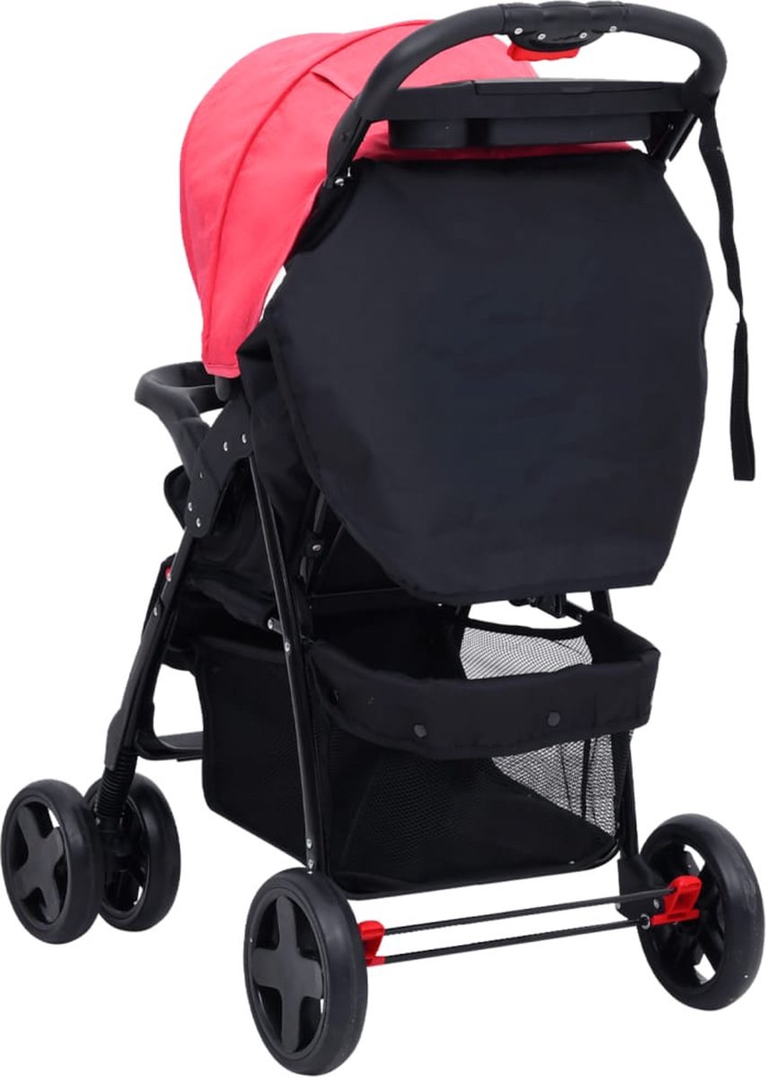 Vidaxl Kinderwagen 3-in-1 Staal En - Rood