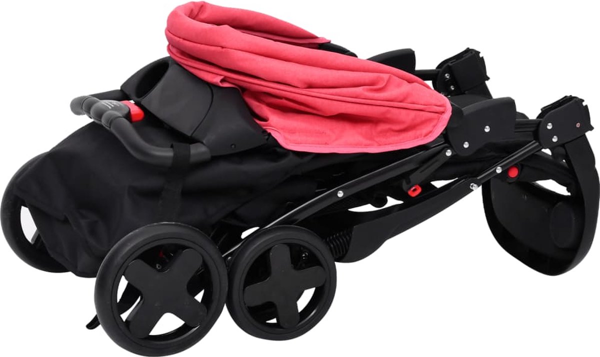 Vidaxl Kinderwagen 3-in-1 Staal En - Rood
