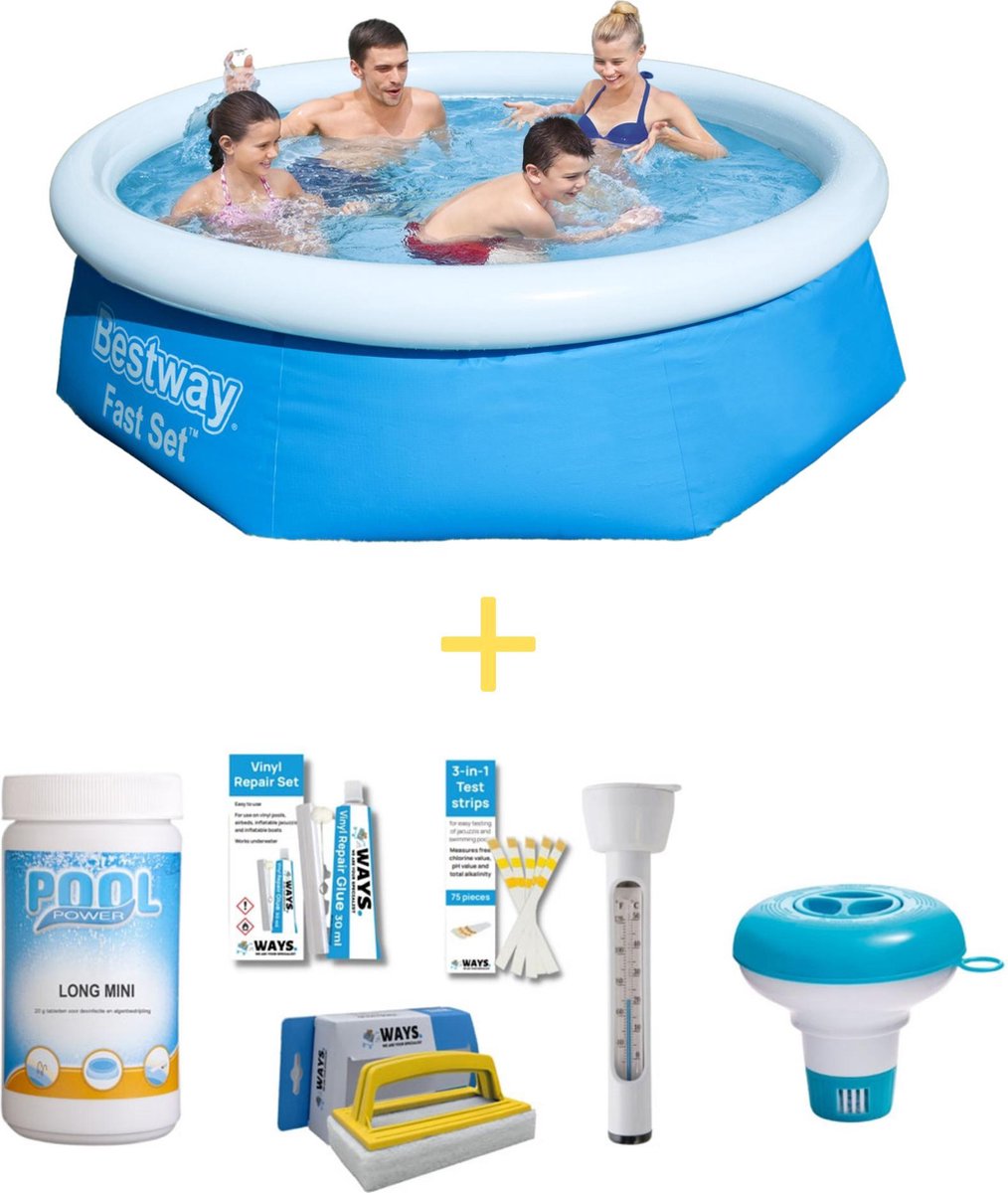 Bestway Zwembad - Fast Set - 244 X 66 Cm - Inclusief Ways Onderhoudspakket - Blauw