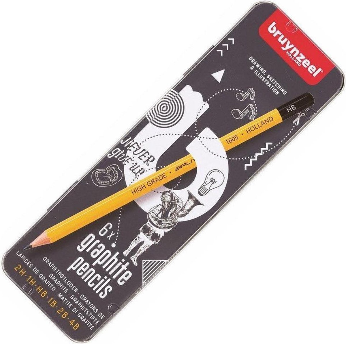 Bruynzeel Grafietpotloden Teens Hout 6 Stuks - Bruin