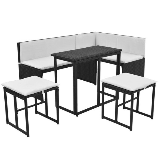 Vidaxl Tuinset Poly Rattan 12-delig - Zwart