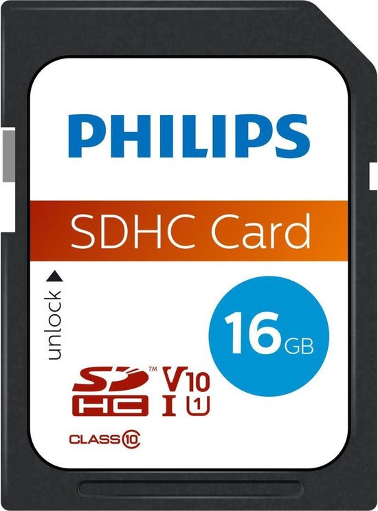 Philips Sdhs Geheugenkaart 16 Gb Ultra High Speed - Zwart