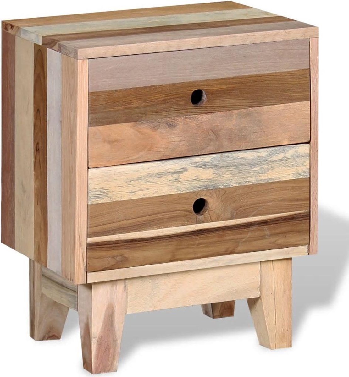 Vidaxl Nachtkastje Massief Gerecycled Hout - Beige