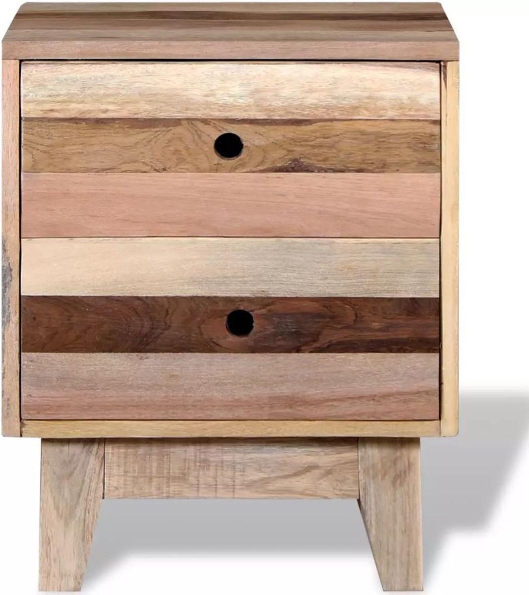 Vidaxl Nachtkastje Massief Gerecycled Hout - Beige