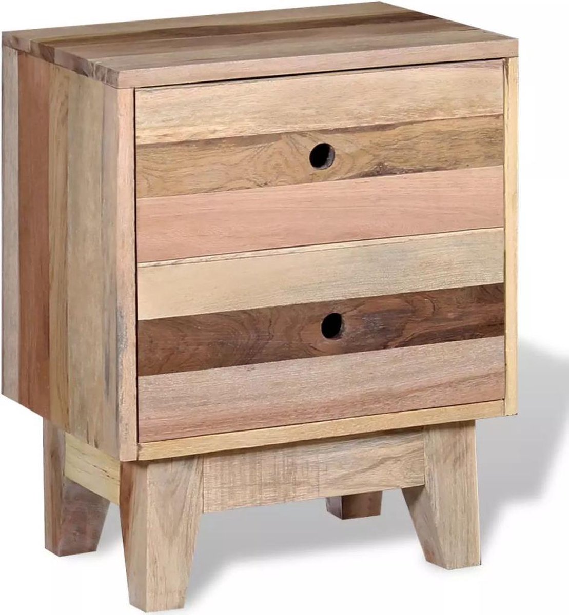 Vidaxl Nachtkastje Massief Gerecycled Hout - Beige