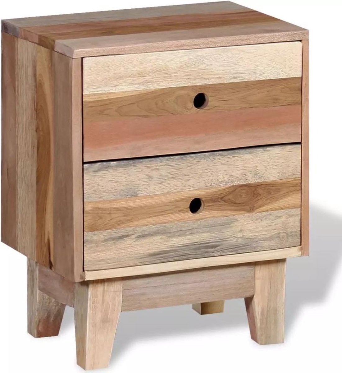 Vidaxl Nachtkastje Massief Gerecycled Hout - Beige