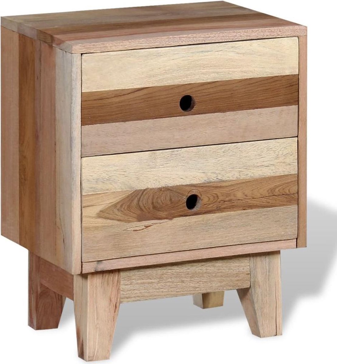 Vidaxl Nachtkastje Massief Gerecycled Hout - Beige