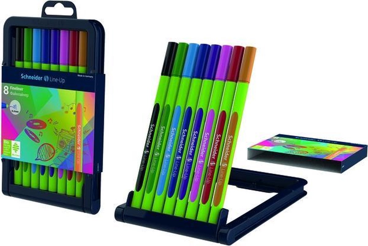 Schneider Electric Fineliner Set Line-up 0,4 Mm 16 Cm Rubber 8 Stuks