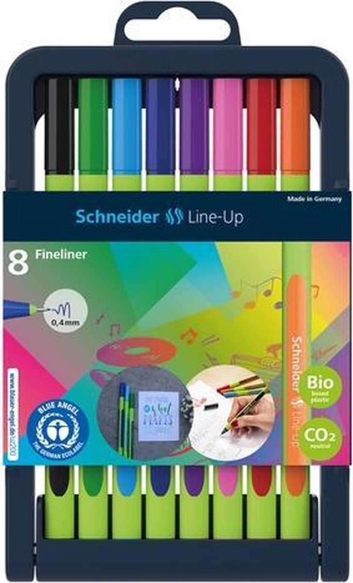 Schneider Electric Fineliner Set Line-up 0,4 Mm 16 Cm Rubber 8 Stuks