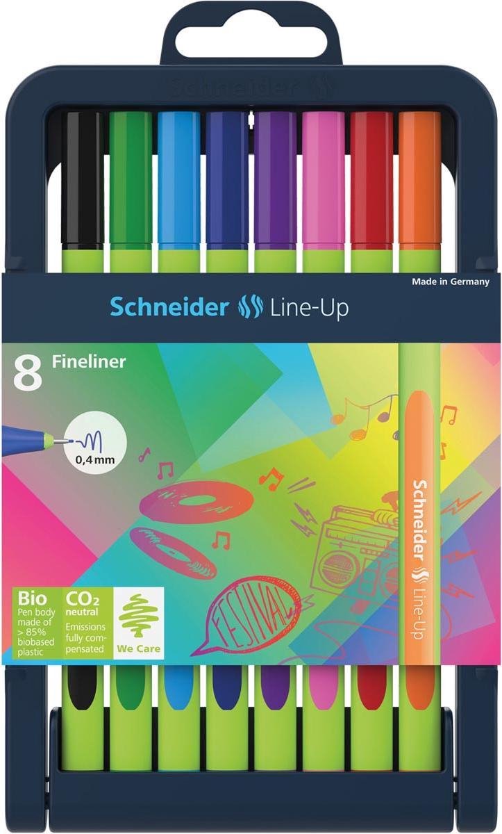 Schneider Electric Fineliner Set Line-up 0,4 Mm 16 Cm Rubber 8 Stuks