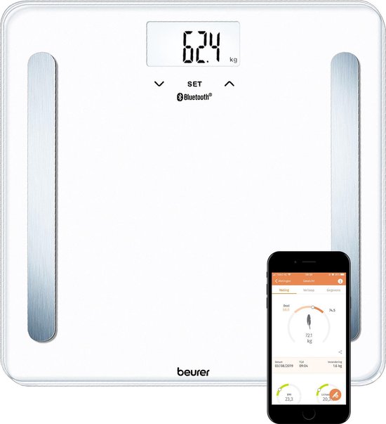 Beurer Bf600 - Personenweegschaal Lichaamsanalyse - Bluetooth - 180kg - - Wit