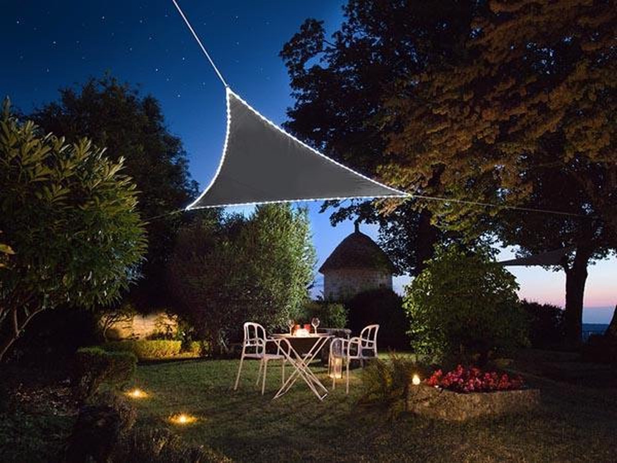 Perel Schaduwdoek Solar Rand-leds 3,6 Meter Polyester Antraciet - Grijs