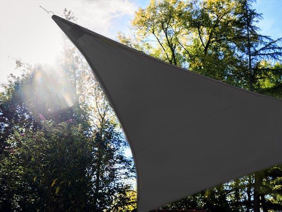 Perel Schaduwdoek Solar Rand-leds 3,6 Meter Polyester Antraciet - Grijs