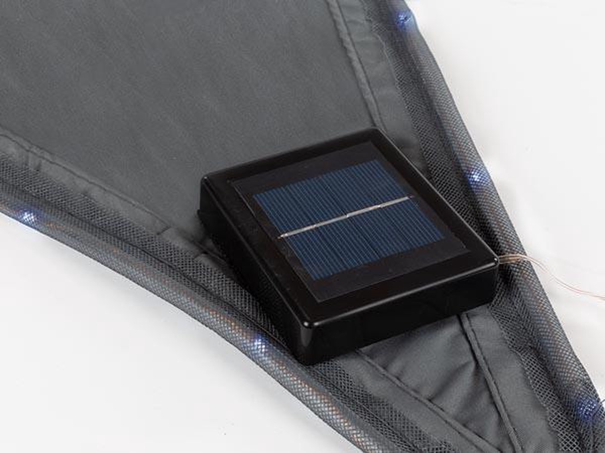Perel Schaduwdoek Solar Rand-leds 3,6 Meter Polyester Antraciet - Grijs