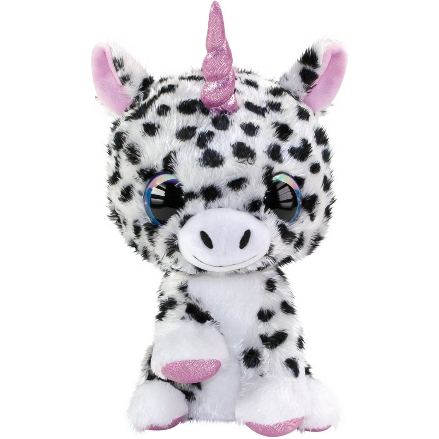 Lumo Stars Knuffeleenhoorn Lumo Unicorn Pilkku 24 Cm/zwart - Wit