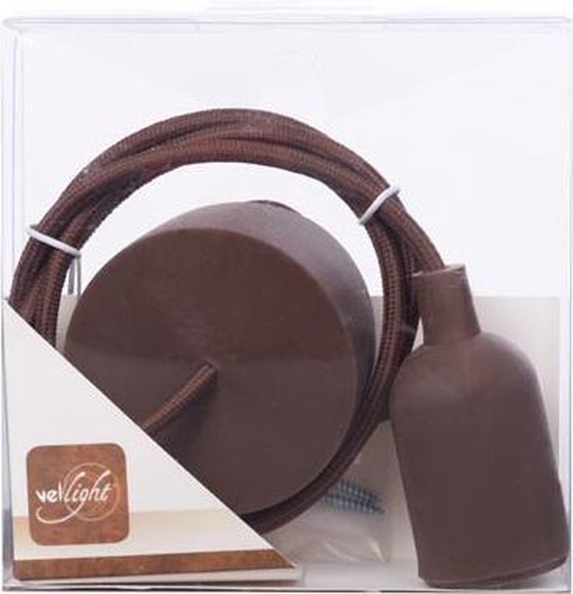 Velleman Hanglamp 100 Cm E27 Siliconen/textiel - Bruin