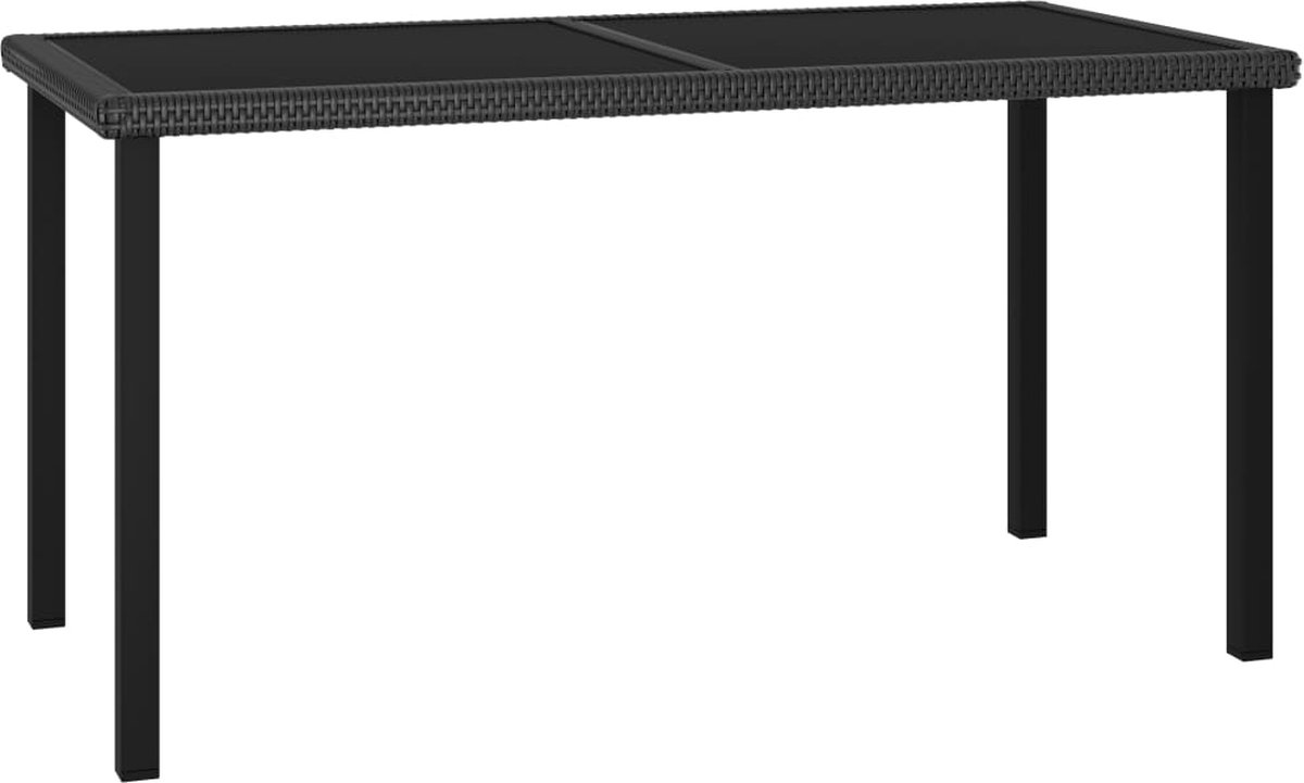 Vidaxl 7-delige Tuinset Poly Rattan - Zwart