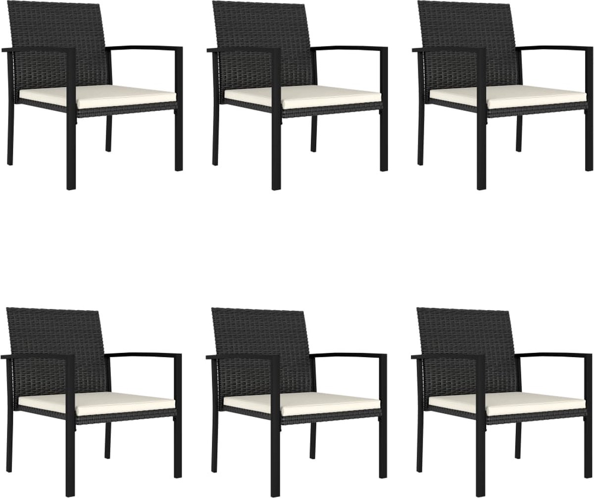 Vidaxl 7-delige Tuinset Poly Rattan - Zwart
