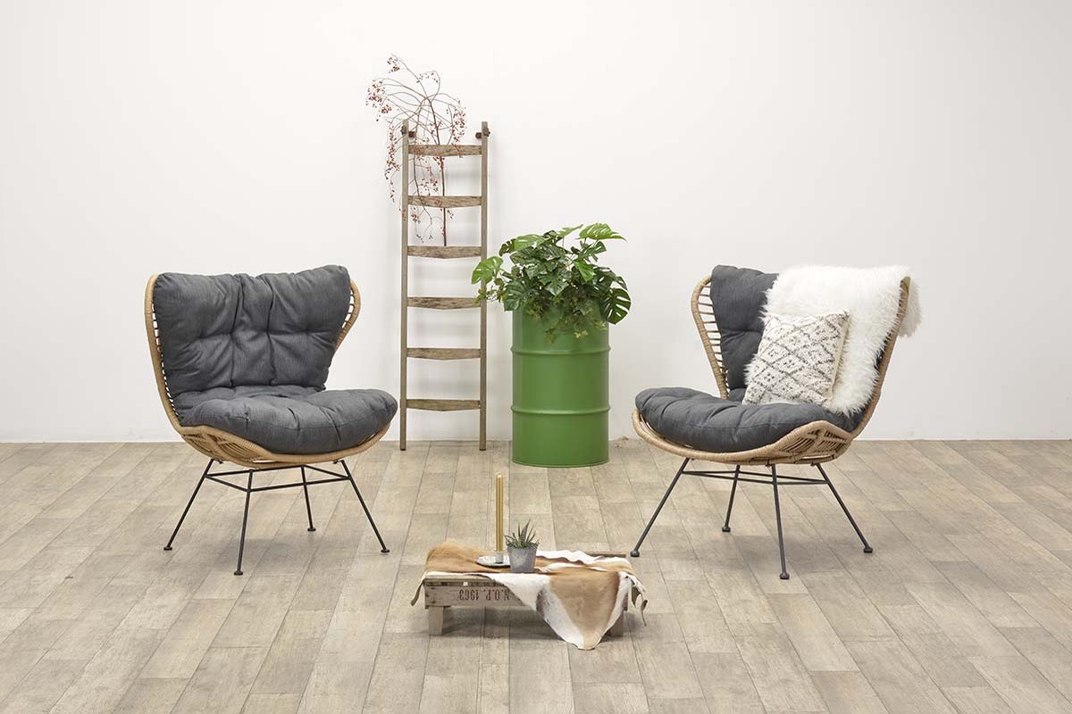 Garden Impressions Melfort Relax Fauteuil - Mystic Grey - Bruin