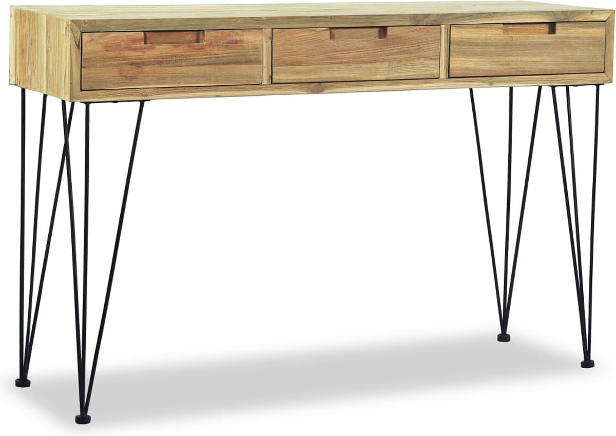 Vidaxl Wandtafel 120x35x76 Cm Massief Teakhout - Bruin