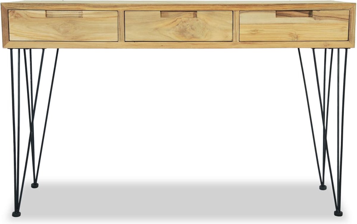 Vidaxl Wandtafel 120x35x76 Cm Massief Teakhout - Bruin