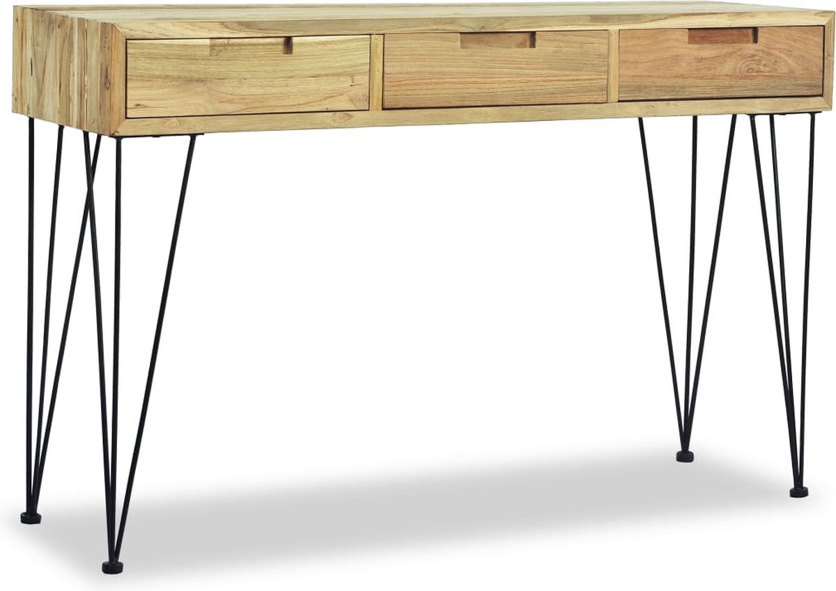 Vidaxl Wandtafel 120x35x76 Cm Massief Teakhout - Bruin