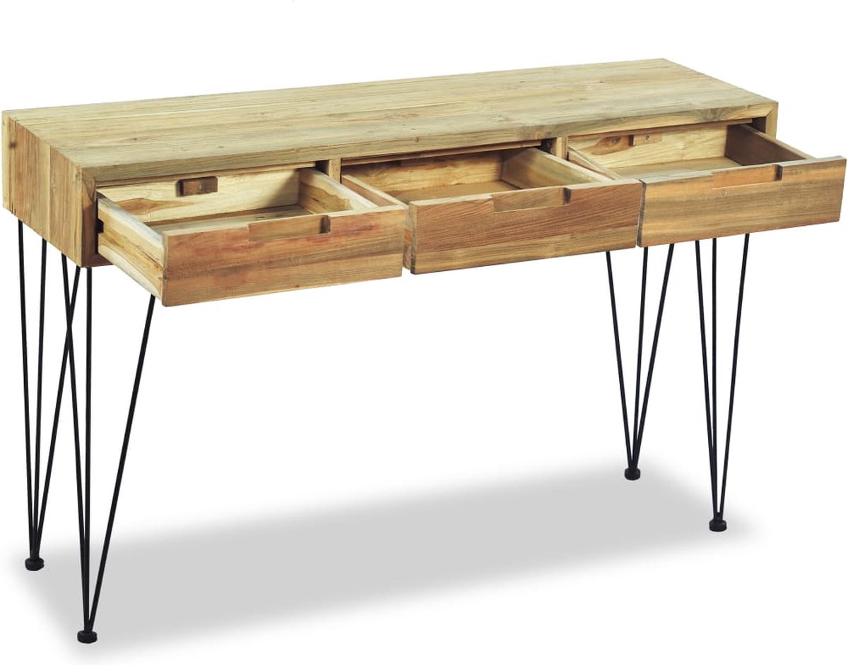 Vidaxl Wandtafel 120x35x76 Cm Massief Teakhout - Bruin