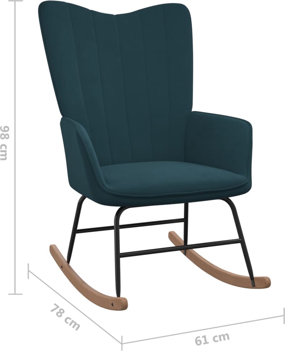 Vidaxl Schommelstoel Fluweel - Blauw