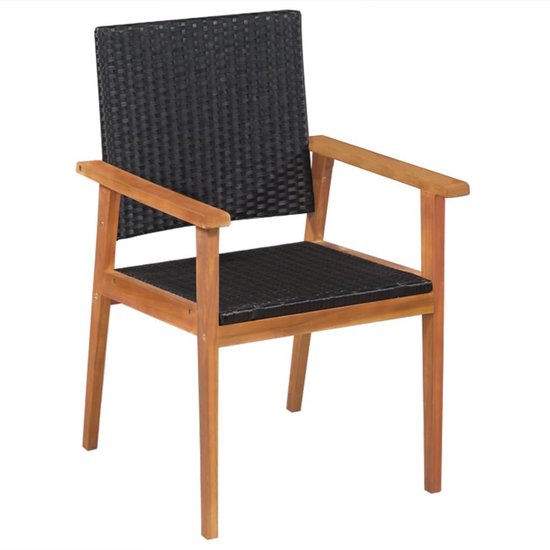 Vidaxl 5-delige Tuinset Poly Rattan En - Zwart