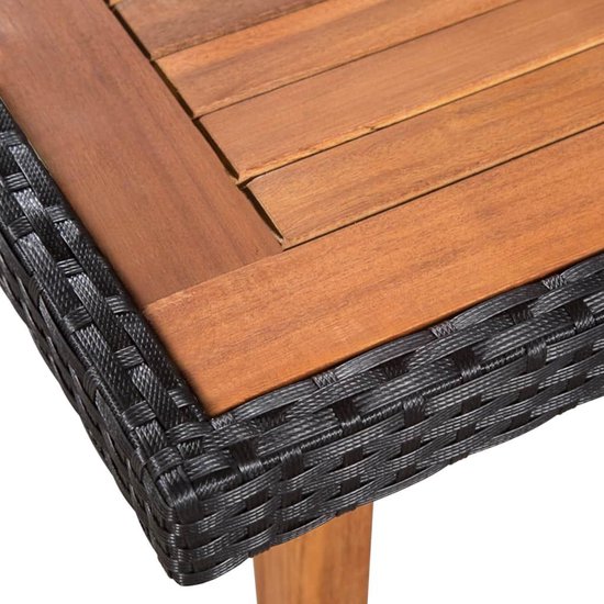 Vidaxl 5-delige Tuinset Poly Rattan En - Zwart
