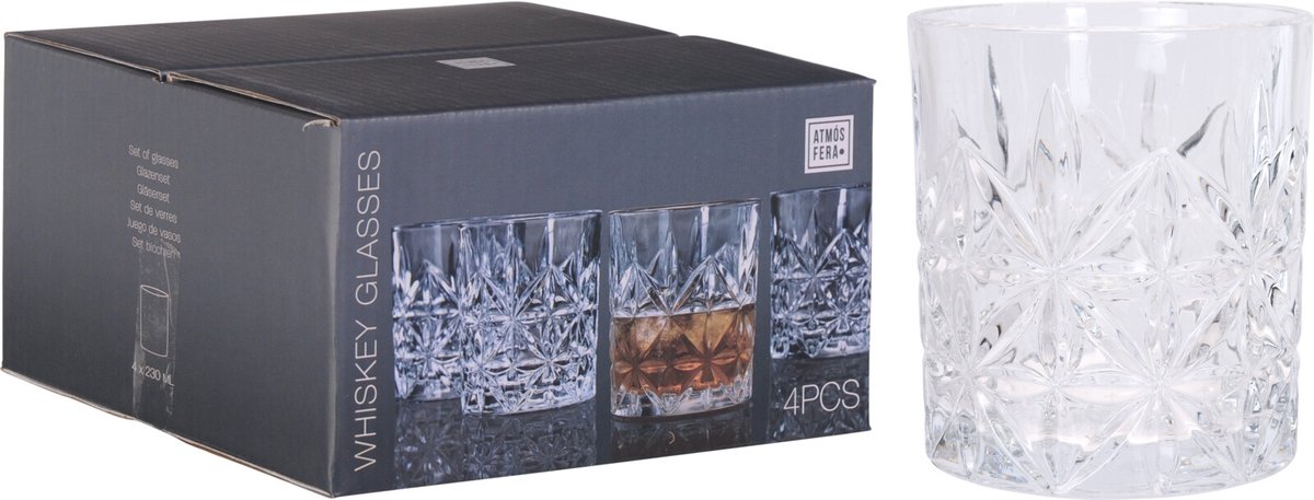 Set Van 4x Stuks Whisky Drinkglazen 230 Ml - Whiskeyglazen